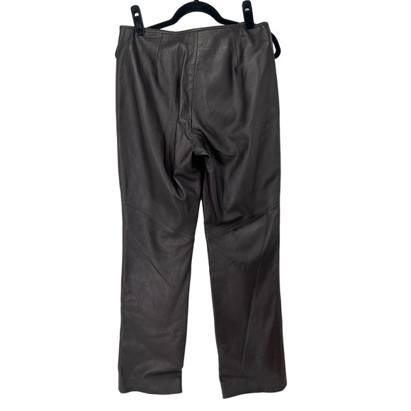 Infinity Studio Brown Leather Pants Size 10 - Picture 3 of 9